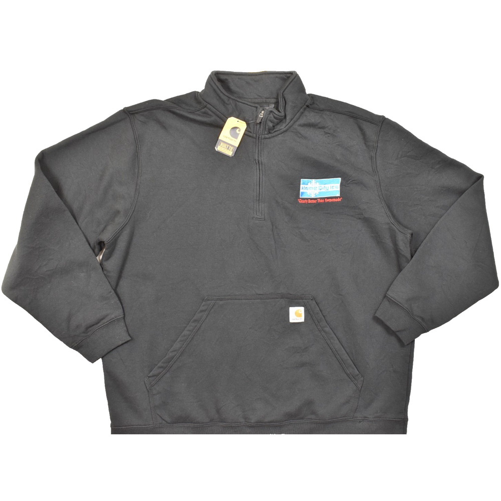 Carhartt Men's 2XL Black Loose Fit Midweight Quarter Zip Mock Neck Sweater NEW